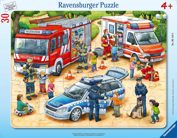 Ravensburger puzzle pentru copii - 06144 Profesii interesante - Puzzle cu rame pentru copii cu vârsta de peste 4 ani, cu 30 de piese