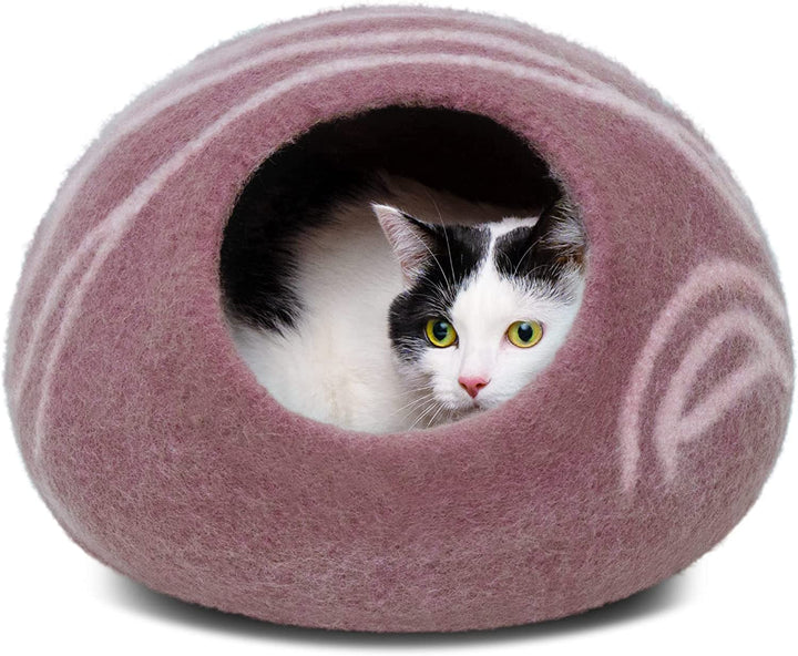 MEOWFIA Pat pentru Pisici Peșteră – Paturi ecologice din lână 100% Merino pentru pisici și pisoi