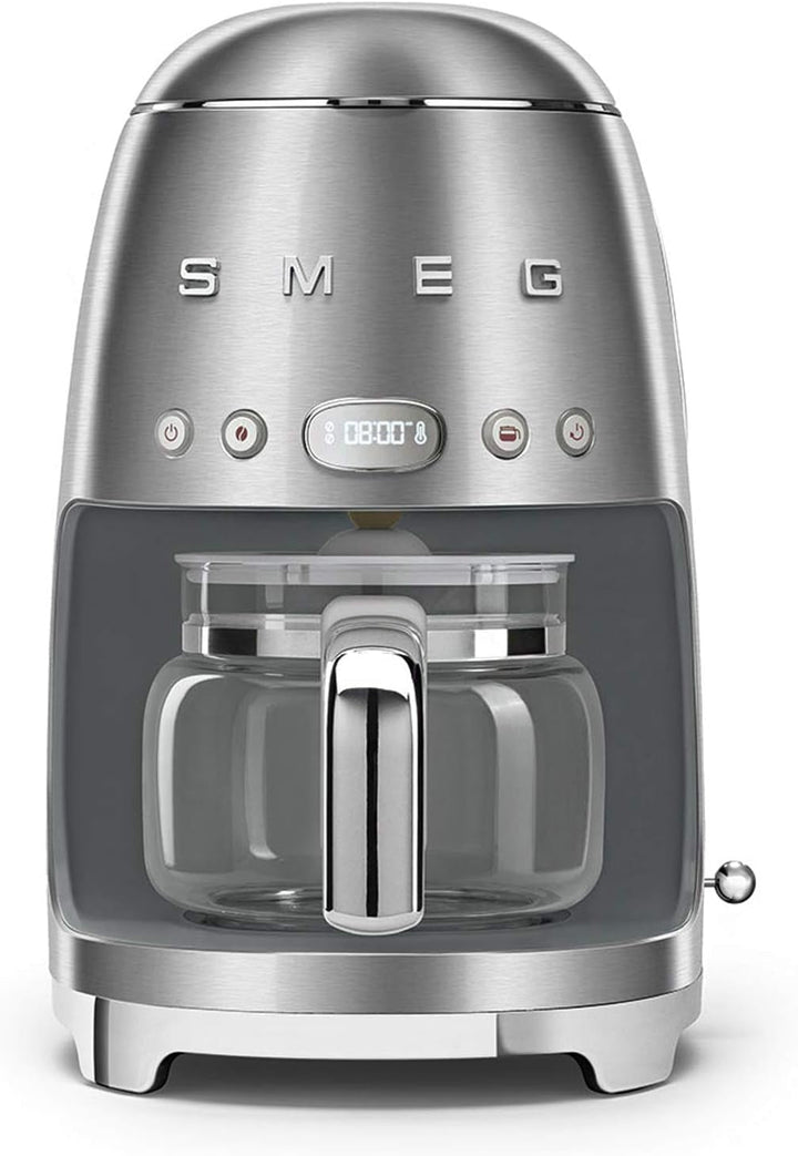 Smeg, DCF02PBEU, Cafetieră cu filtru, Aroma și funcție de pornire automată, Carafă din sticlă până la 12 cești, 2 niveluri de intensitate, Funcție de menținere la cald, 1050W, Albastru pastel