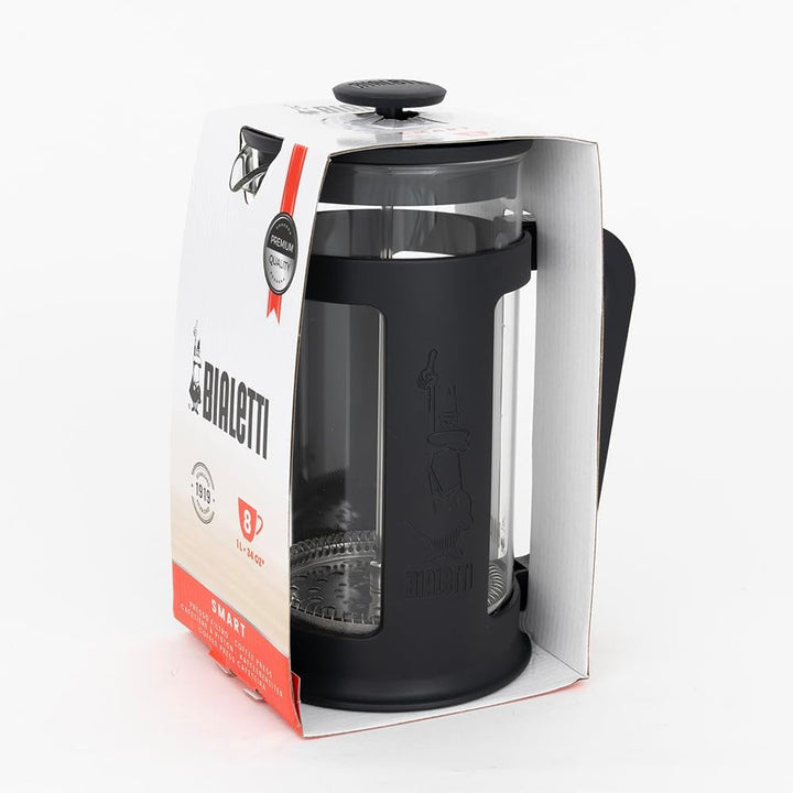 Bialetti French Press Smart Coffee Maker negru, o mărime, 1,0 litru