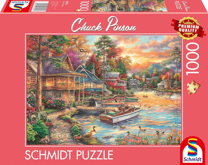 Schmidt Spiele 58553 Chuck Pinson, Shore in the Evening Gold, puzzle jigsaw 1000 piese