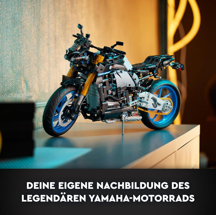 LEGO 42159 Technic Yamaha MT-10 SP Kit model de motocicletă pentru adulți, model autentic de vehicul cu motor cu 4 cilindri, direcție funcțională și aplicație Ar, cadou pentru bărbați și femei