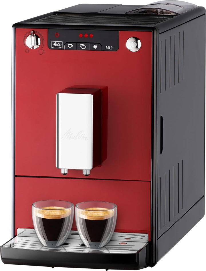 Melitta Solo - Mașină de cafea complet automată cu gura de scurgere reglabilă pe înălțime, Mașină de cafea mică cu rezervor de apă detașabil, De exemplu, pentru espresso sau cremă de cafea, Negru pur