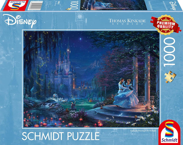 Schmidt Spiele 58043 Thomas Kinkade, Disney, Cenușăreasa dansând în lumina stelelor, puzzle jigsaw 1000 piese, colorat