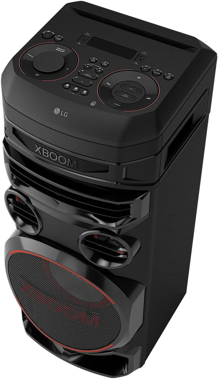 LG XBOOM RNC7, sistem audio cu 3 căi și 5 difuzoare (Dolby Audio, funcții karaoke și DJ, iluminare), negru [an model 2023]