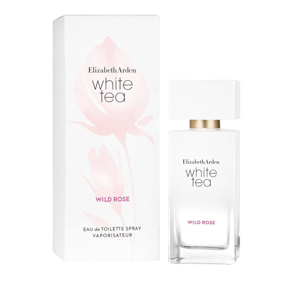 Elizabeth Arden White Tea Wild Rose – Apă de toaletă pentru femei, 50 ml, Parfum floral pentru femei cu o notă lemnoasă, Ingrediente selectate și design elegant, Parfum de zi cu zi
