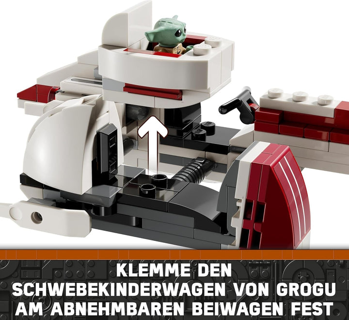 LEGO Star Wars Escape With The BARC Speeder, the Mandalorian Set, Toy Bike With Sidecar, Includes The Figures Kelleran Beq And Grogu, Gift For Boys And Girls From 8 Years 75378