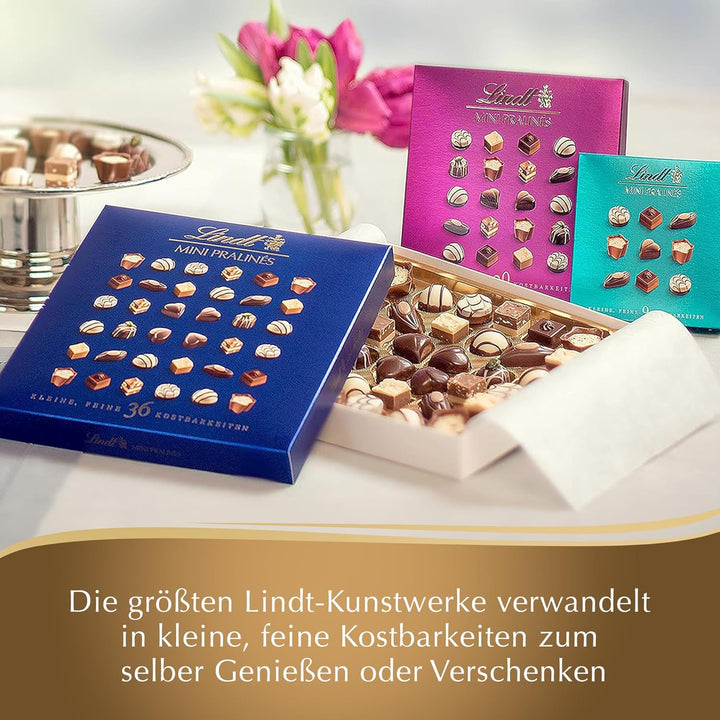 Lindt Schokolade - Mini Pralinés | 2 X 155 G | Pralinen-Schachteln Mit Je 32 Pralinen in 5 Köstlichen Sorten Ohne Alkohol | Pralinengeschenk | Schokoladengeschenk