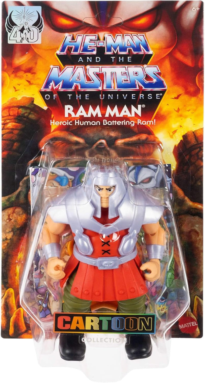 Masters of the Universe Origins Action Figure Ram Man din colecția de desene animate, Aprox. 14 cm înălțime, MOTU Ram Figure din anii 1980 TV, Design detaliat și accesorii, JBM77