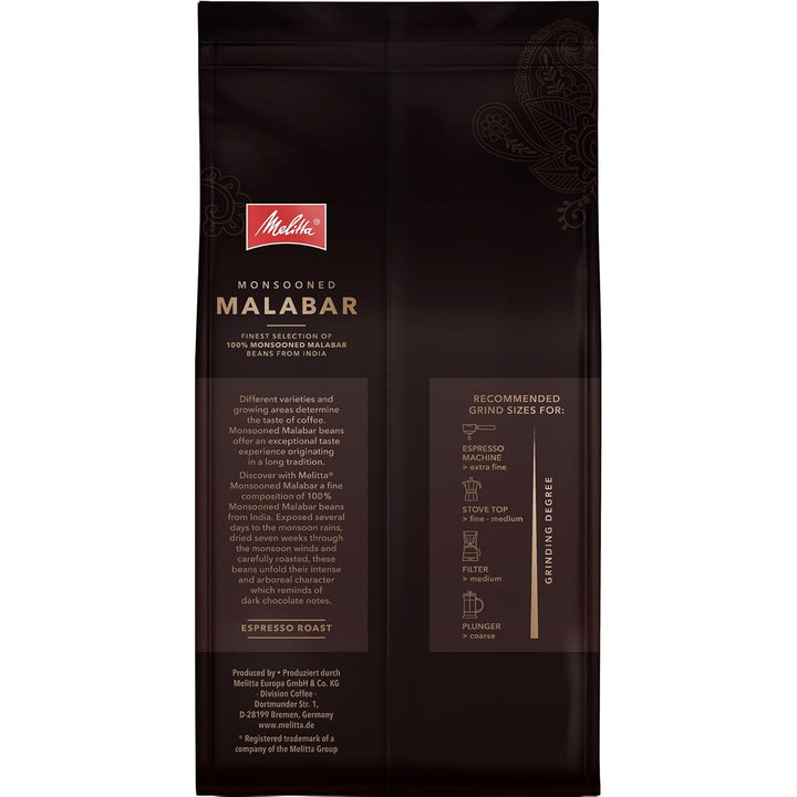 Melitta Monsooned Malabar Raritäten-Kaffee, 1 Kg, Kaffee-Bohnen, Ungemahlen, 100% Arabica Bohnen Aus Indien, Geröstet in Deutschland, Stärke 4