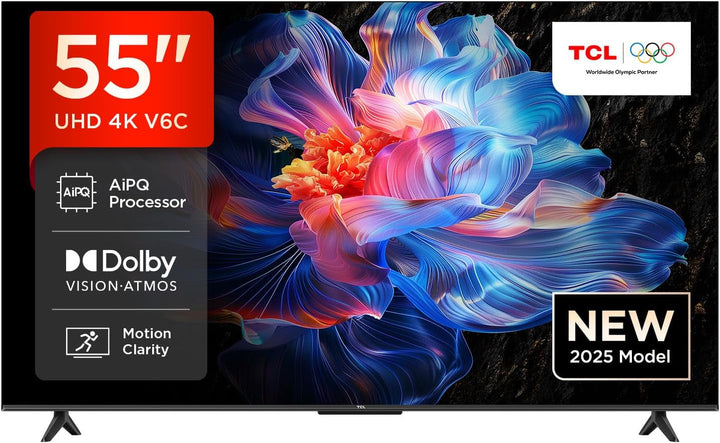 TCL 43V6C 43 Zoll Direct LED TV, 4K HDR Fernseher, Smart TV Mithilfe Von Google TV (Dolby Audio, Motion Clarity, Kompatibel Mit Google Assistant & Alexa)