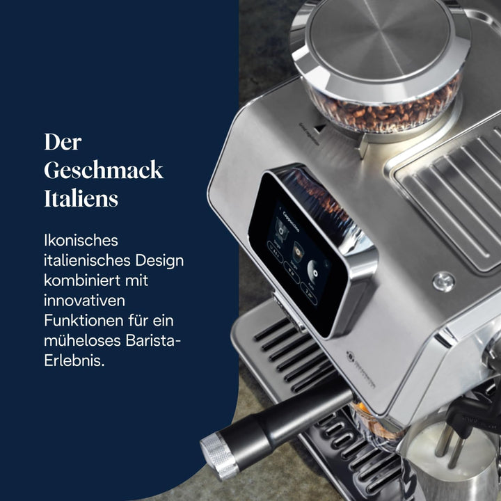 Espressor portafiltru De'Longhi La Specialista Touch EC9455.M, espressor cu râșniță integrată, ghid barista, 15 bar, funcție cold brew, spumare automată a laptelui, ecran tactil, metal