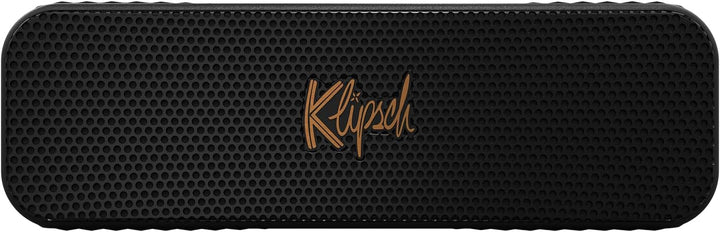 Klipsch Detroit, Difuzor Bluetooth portabil cu două tweeter-uri de 2,5 cm, woofers de 7,6 cm, rezistent la apă IP67 și baterie cu autonomie de 20 de ore. Experiență de concert live. Culoare: negru.