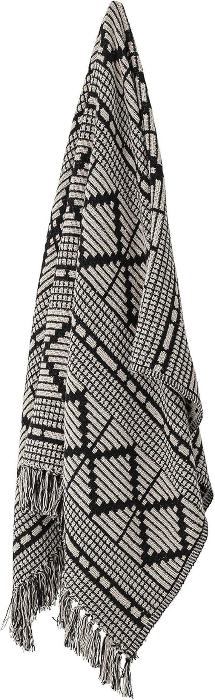 Bloomingville Tagesdecke, Schwarz, Baumwolle, 160Cm