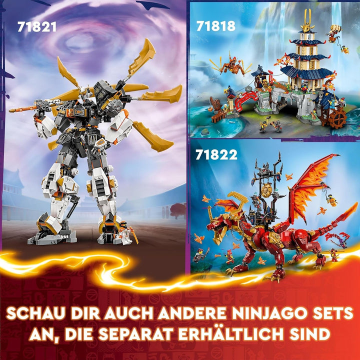 LEGO NINJAGO Cole's Titan Dragon Mech, jucărie de aventură pentru copii, set de joacă Ninja cu 1 minifigurină, cadou de ziua de naștere pentru băieți și fete de la 12 ani, set de joacă Fantasy 71821