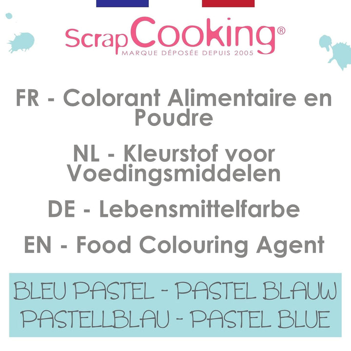 Scrapcooking, colorant alimentar pudră, albastru pastel, 5 grame