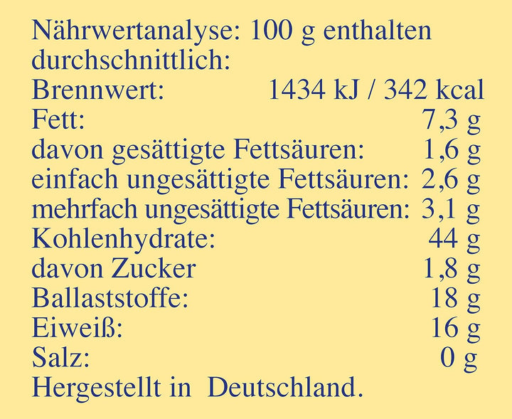 Seitenbacher Haferkleie I Hoher Protein Gehalt I Hoher Ballaststoff Gehalt I (1X 500 G )