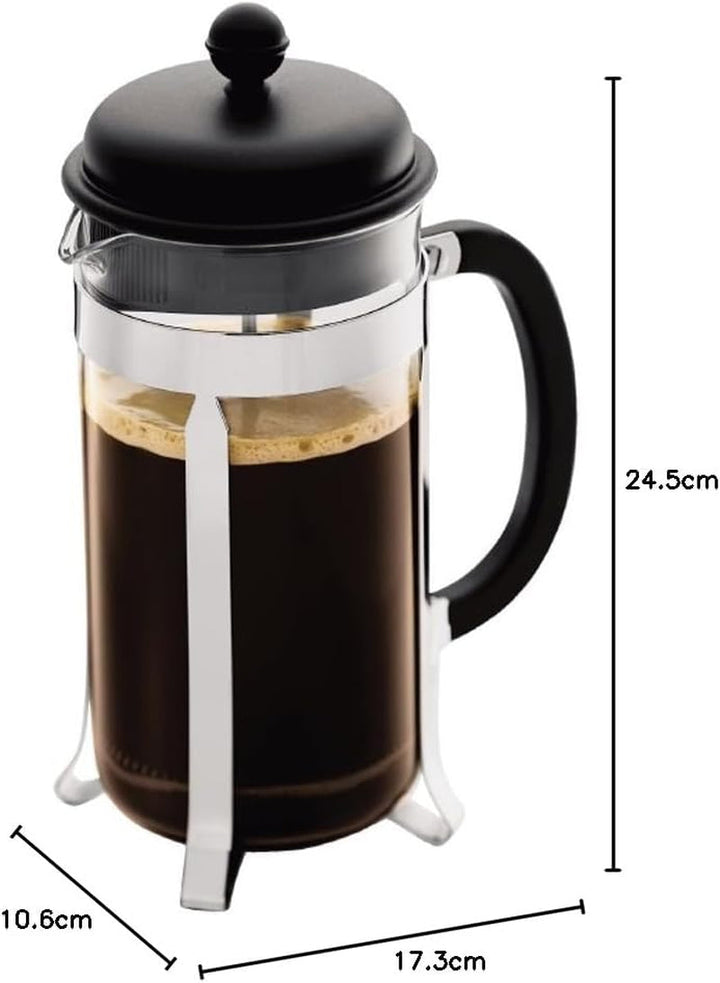 Cafetieră Bodum CAFFETTIERA (sistem French Press, filtru permanent din oțel inoxidabil, 1,0 litri) neagră