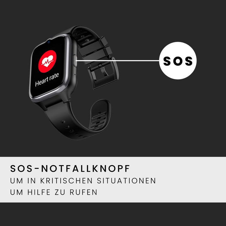 SPC Smartee 4G Senior - Smartwatch pentru seniori cu litere mari, buton SOS, GPS și cerc de siguranță, apeluri / apeluri video, ritm cardiac și gestionarea smartwatch-ului prin aplicația SPC Smart Clan