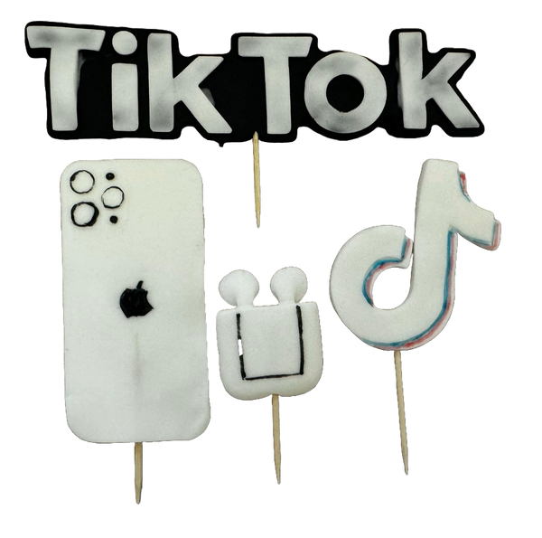 4 ehető dekoráció készlete cukorpasztából, tiktok