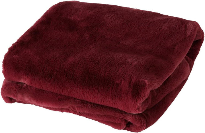 Pătură Boltze Storan (dimensiune 150X200 cm, culoare bej, pătură confortabilă din poliester, ideală pentru serile reci de iarnă, aspect blană) 1015378 Paturi si Cuverturi BOLTZE Roșu închis