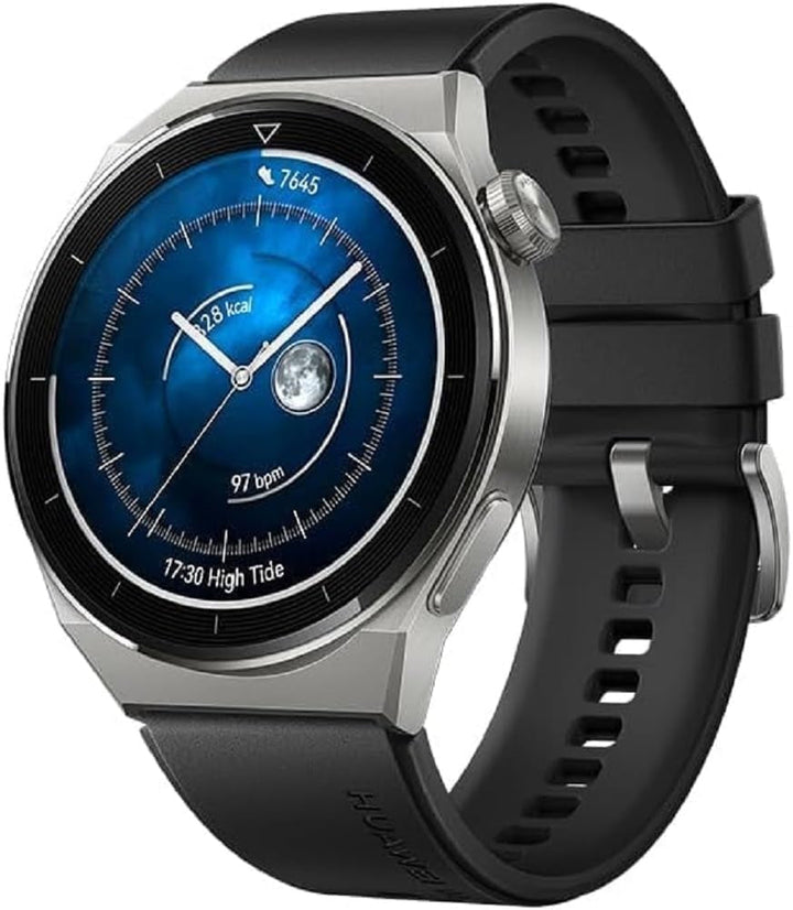 Ceas inteligent Huawei Watch GT 3 Pro 46mm, carcasă din titan, cristal de safir, mod de scufundare, durată lungă de viață a bateriei, încărcare wireless, monitorizarea ritmului cardiac și SpO2, apeluri prin Bluetooth, versiune germană, maro