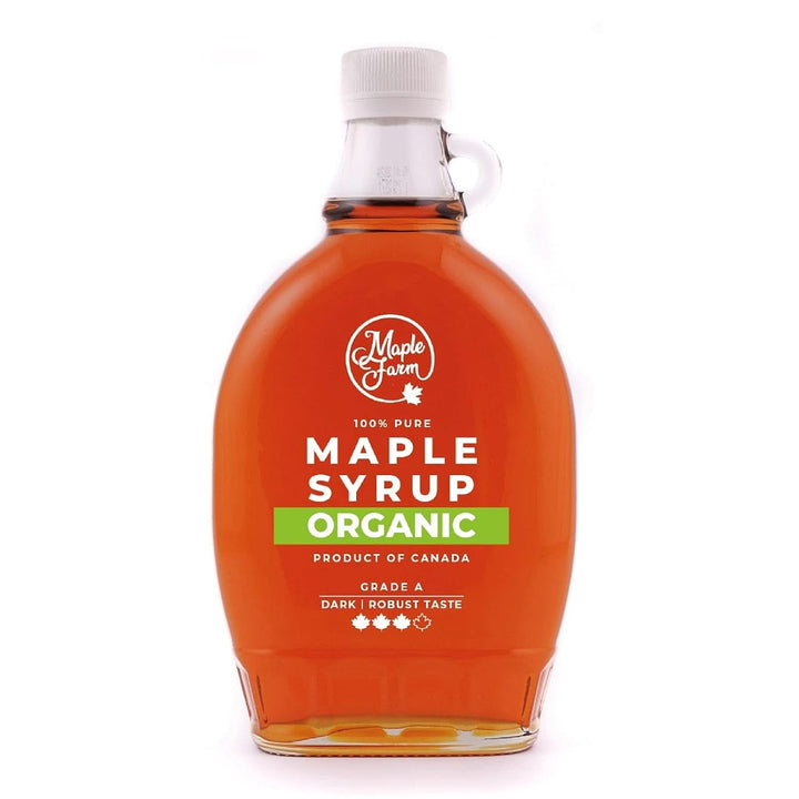 Maplefarm - Sirop de arțar organic pur canadian închis, grad A, închis, aromă puternică - 250 ml