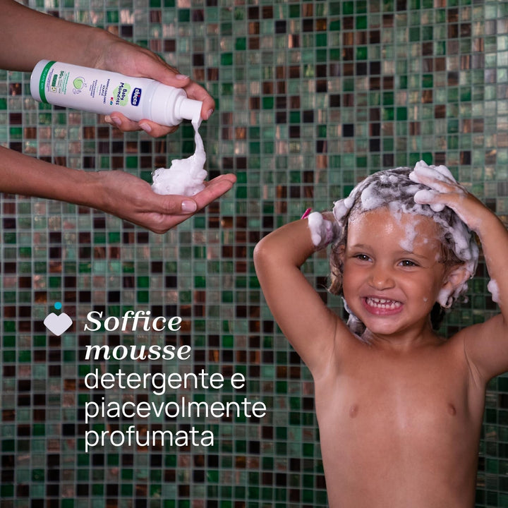 Chicco KIDS - DELICATE SKIN - 2 IN 1 MOUSSE: ȘAMPON ȘI CONDITIONER, 150 ml