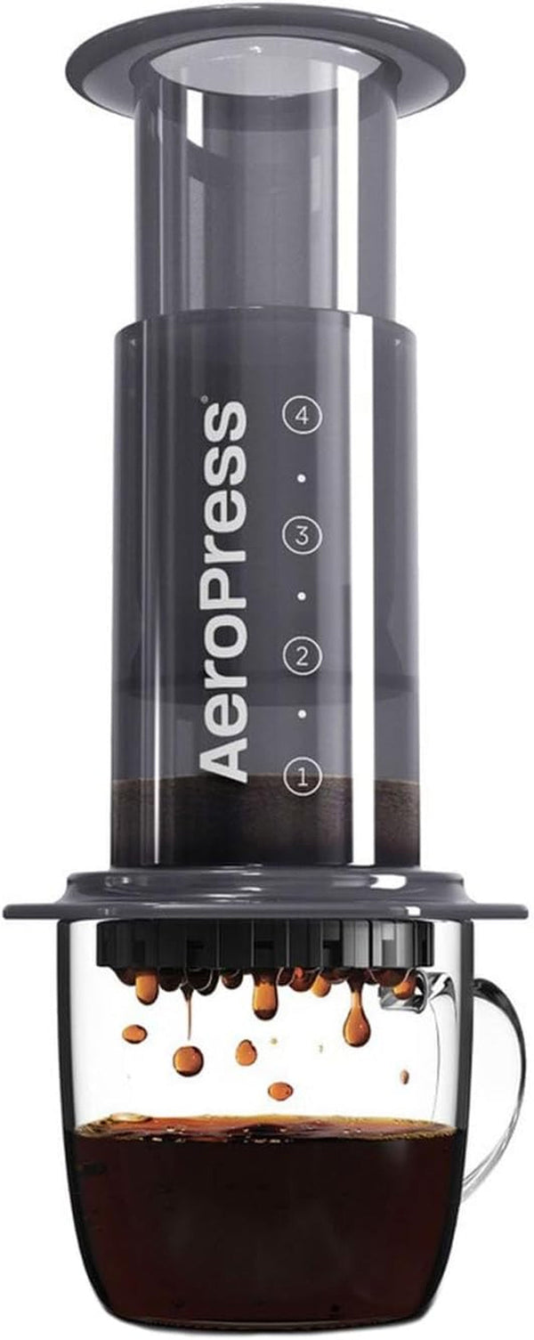 Aparat de cafea și espresso Aeropress Original, aparat de cafea portabil de calitate barista cu cameră, piston și filtre, aparat de cafea și espresso rapid