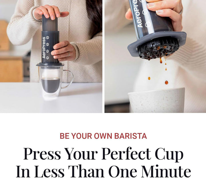 Aparat de cafea și espresso Aeropress Original, aparat de cafea portabil de calitate barista cu cameră, piston și filtre, aparat de cafea și espresso rapid
