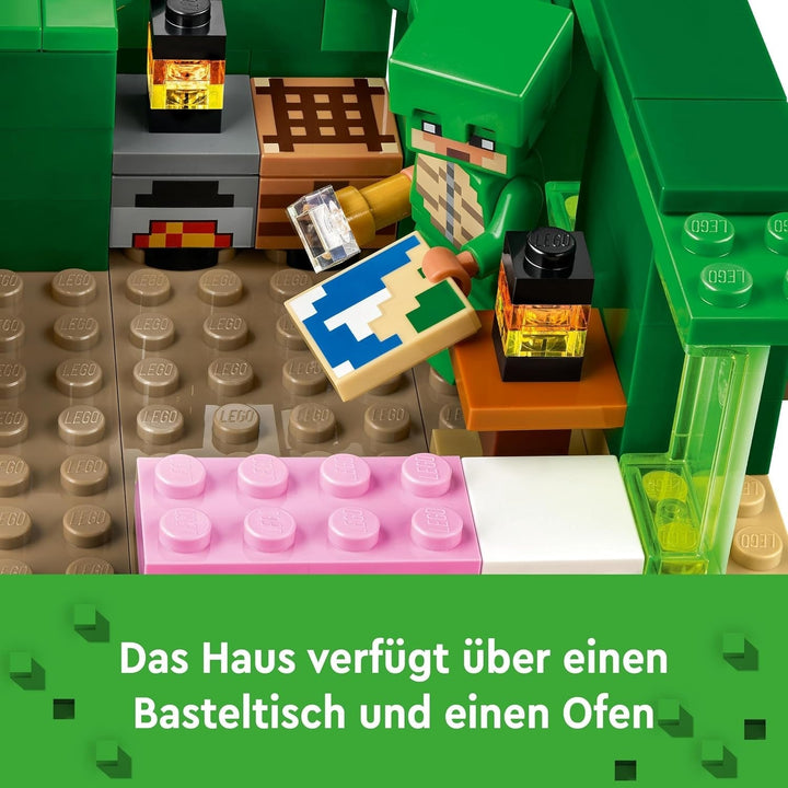 LEGO Minecraft The Turtle Beach House, casă de jucărie cu accesorii pentru fete și băieți de la 8 ani, set cu animale și personaje din jocul video, cadou pentru gameri 21254