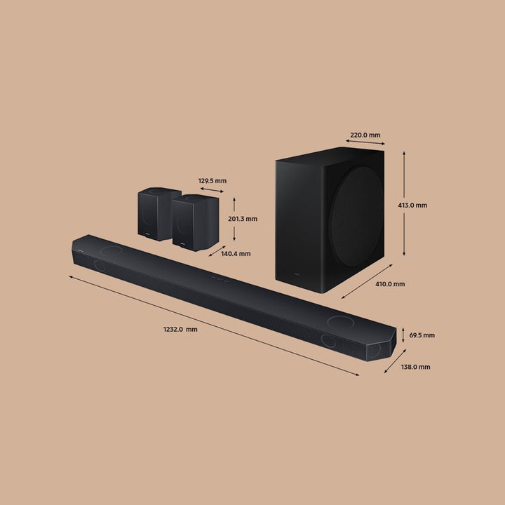 Samsung Soundbar HW-Q990D/ZF - Dolby Atmos Wireless, Q-Symphony, 11.1.4 Kanäle, Spacefit Sound Pro Und Kompatibel Mit Sprachassistenten