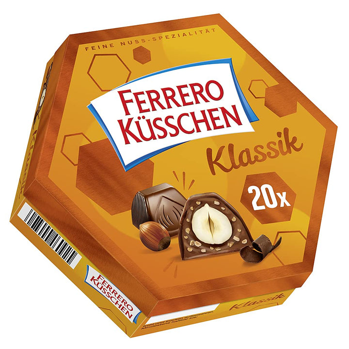 Ferrero Küsschen Klassik – Knackig Geröstete Haselnuss Umhüllt Von Feiner Schokolade – 1 Packung À 20 Einzelpralinen