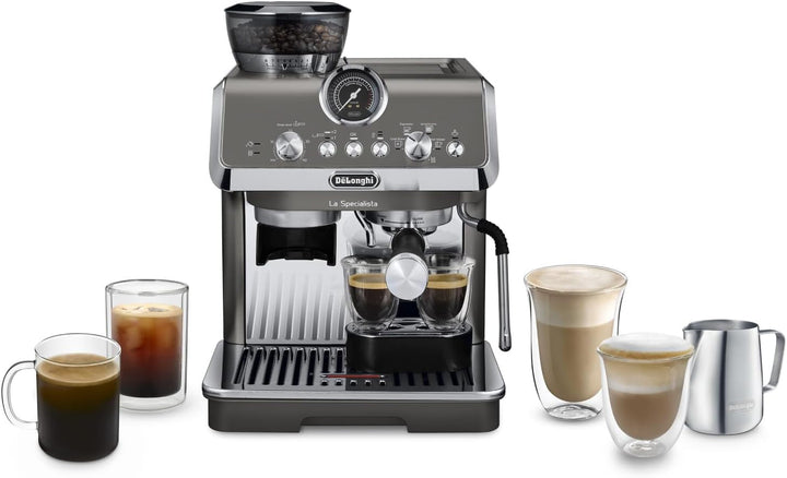 De'Longhi La Specialista Arte EC9155.MB mașină portafilter, mașină espresso Cu râșniță, 8 râșnițe, 15 bar, 3 temperaturi, duză spumare lapte, 1550W, rezervor 1.7L, oțel inoxidabil/negru Inclusiv kit barista