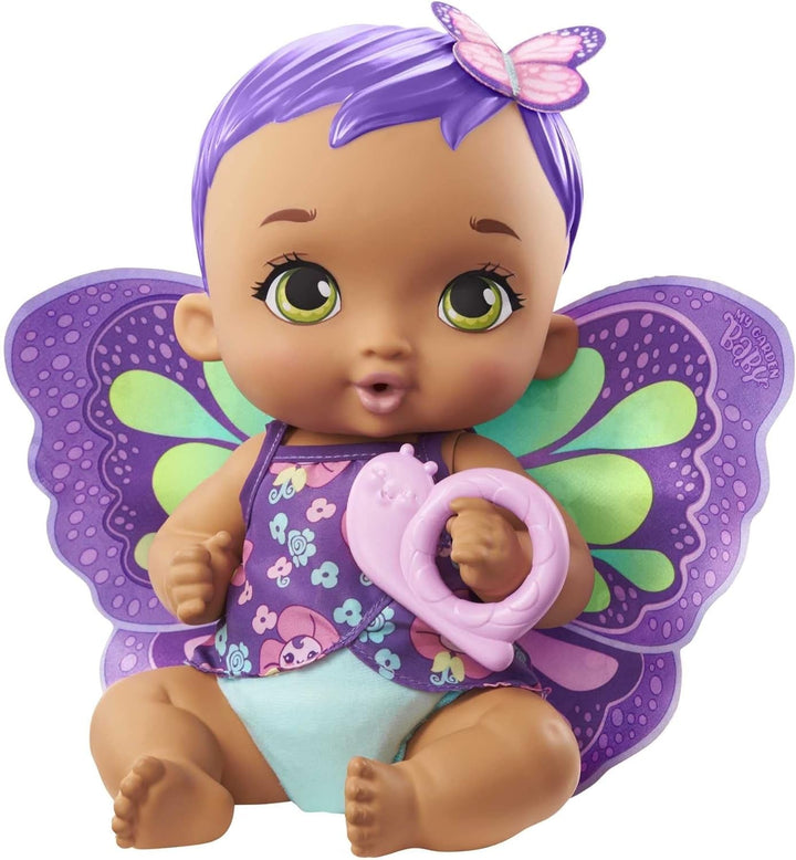 My Garden Baby GYP10 - Păpușă fluture pentru hrănit și îmbrăcat (30 cm), cu scutec reutilizabil, haine și aripi detașabile, jucărie pentru copii de la vârsta de 2 ani
