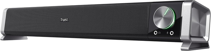 Trust Asto Soundbar 12 W Spitzenleistung (6 W RMS), PC Lautsprecher, USB Betrieb, 3,5 Mm AUX Anschluss, Stereo Soundsystem, Computer Boxen Für PC, Laptop, Monitor, TV, Musik, Audio - Schwarz