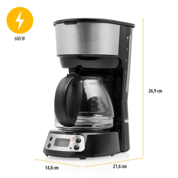 Cafetieră Tristar, Pentru 4-6 cești, Funcție de menținere la cald, Oprire automată, Sistem fără picurare, Filtru de apă detașabil, Fără Bpa, Piese lavabile în mașina de spălat vase, CM-1284