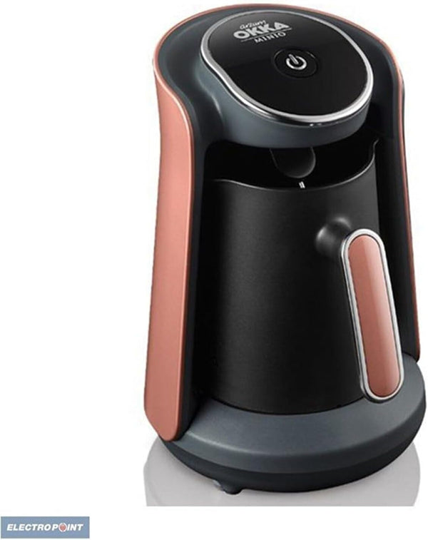 Arzum OKKA Minio Mașină de cafea turcească, mașină de mocha, 1-4 cești, ulcior din oțel inoxidabil de 300 ml, protecție la revărsare, sistem inteligent de preparare, ulcior lavabil, 480W, roșu cupru