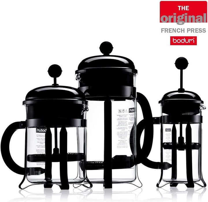 Bodum Chambord Cafetieră 3 cești cu cadru metalic, crom, aur, 0,35 L