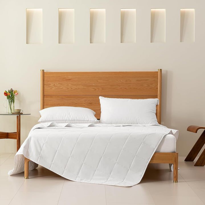 Good Nite Double Duvet, 4.5 Tog, Summer Duvet, Double Duvet, White, Quilt, Poliester, Soft And Lightweight And Machine Washable With Corner Bands (Double Bed 200 X 200 Cm)