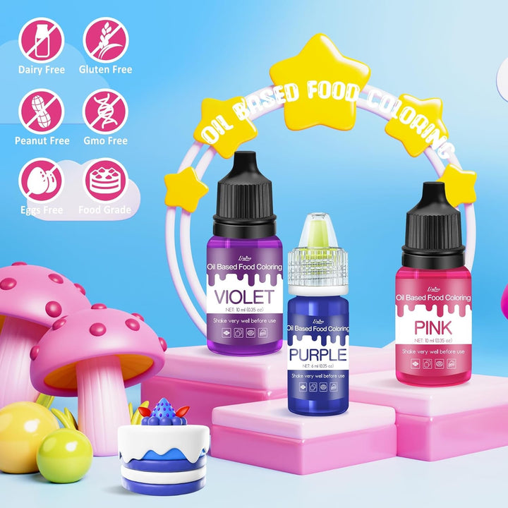 Fettlösliche Lebensmittelfarbe - 60Ml Ölbasis Lebensmittelfarben Für Schokolade, Süssigkeit, Kuchen, Backen, Macaron - Konzentrierte Food Coloring Für Tortendeko, Buttercream, Fondant (Schwarz)