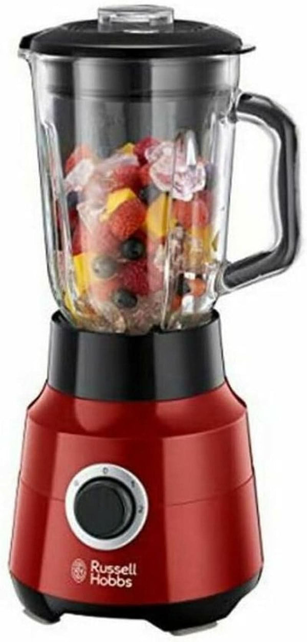 Russell Hobbs Standmixer [1,5L Glasbehälter] Desire Rot (Starker 0.9PS Motor, Impuls-/Ice-Crush-Funktion, Edelstahlmesser, Bpa-Frei Mixer, Elektrischer Zerkleinerer, Smoothie-Maker) 24720-56