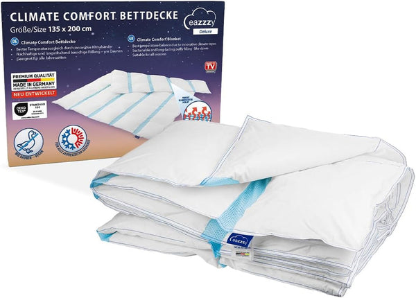Plapumă Genius Eazzzy Climate Comfort 155 X 220 Cm, Etanșă la fibre, Plapumă ușoară pentru toate anotimpurile, Plapumă respirabilă, Temperatură plăcută pentru somn, Plapumă pentru toate anotimpurile