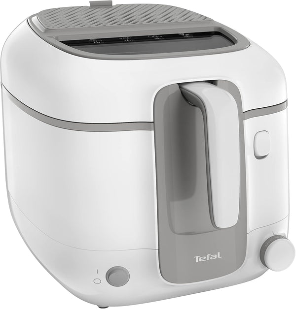 Tefal Fritteuse Super Uno Access, Kapazität 2,2 L, Spülmaschinengeeignete Teile, Geruchsfilter, Herausnehmbarer Behälter, Weiß/Grau, FR3100