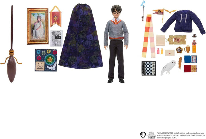 HARRY POTTER Calendarul de Advent Gryffindor - 24 de povești, surprize magice, Camera comună Hogwarts, chip realist, pentru fanii cu vârsta peste 6 ani, HND80
