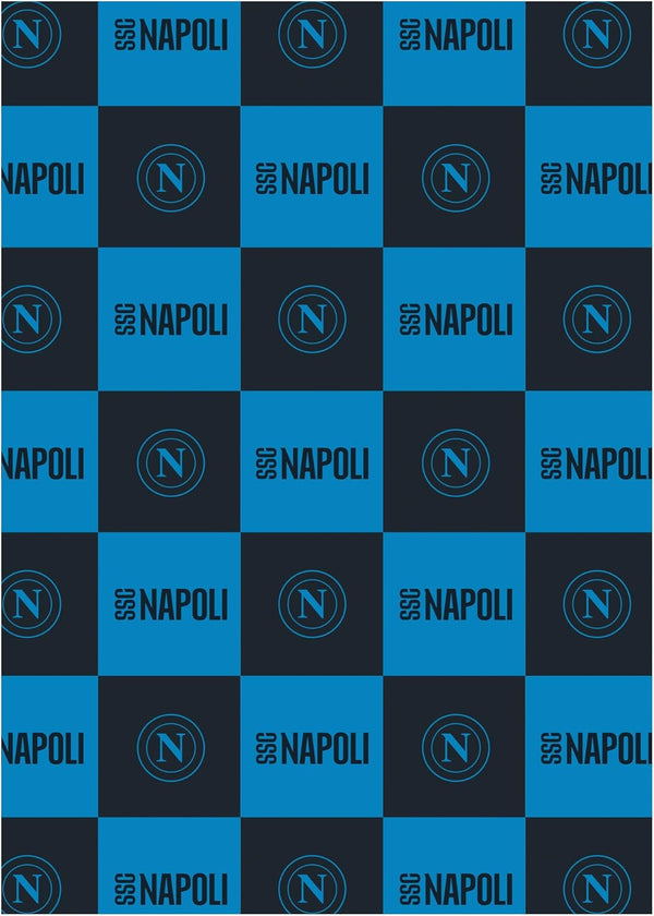 SSC Napoli, Weiche Decke Mit Logo, Warme Decke FÃ¼r Sofa Und Bett, GrÃ¶ÃŸe 150 X 210 Cm, Soft Touch, Hellblau, Offizielles Produkt