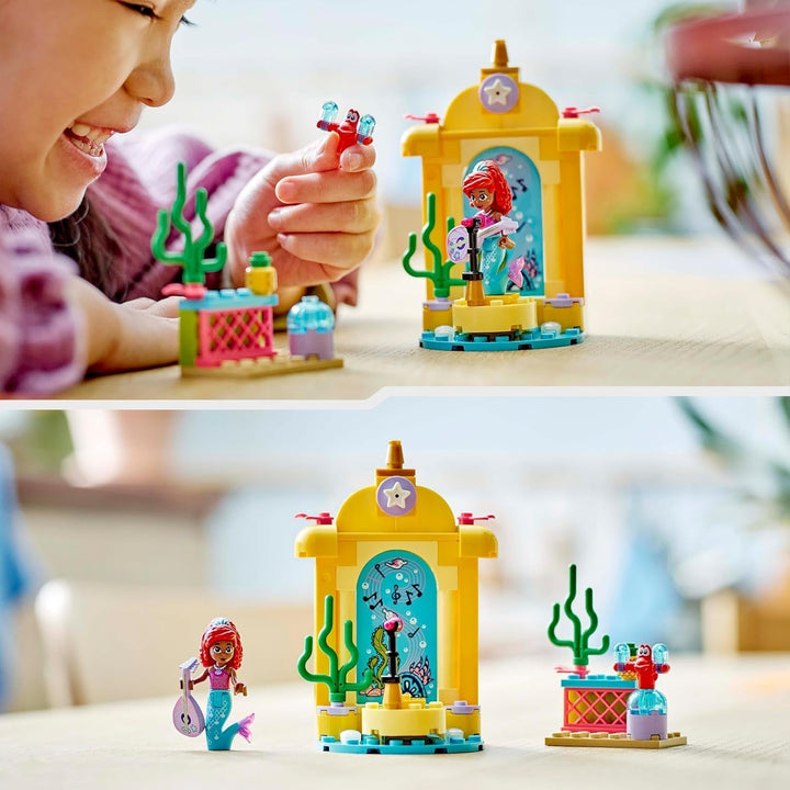 LEGO Ç€ Disney Princess Arielle's Musical Stage, jucărie de construit pentru copii cu 2 figuri, idee de cadou pentru fete și băieți de la 4 ani și pentru fanii serialului TV, jucărie pentru copii 43235