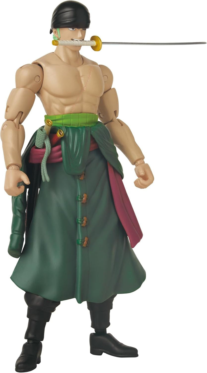 Bandai - Anime Heroes - One Piece Figure - Lorenor Zorro 17 Cm Three Sword Style - Licența oficială One Piece - Movable Manga Figure Zorro 3 Swords - Toy For Children From 4 Years - 37052 Action figures Naty Shop