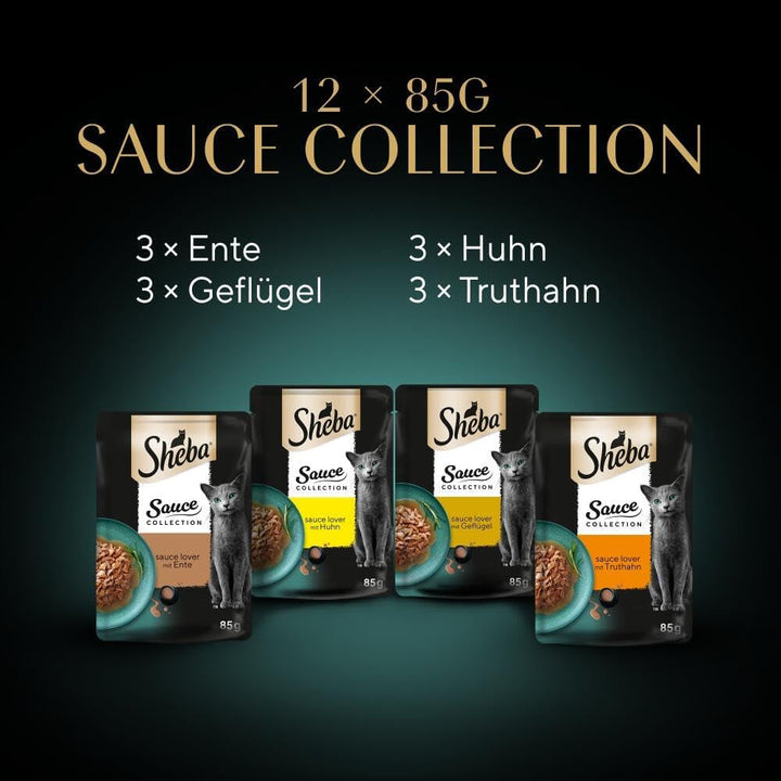SHEBA pungi porție hrană umedă Multipack Sauce Collection Poultry Variation 4 X 12 X 85G