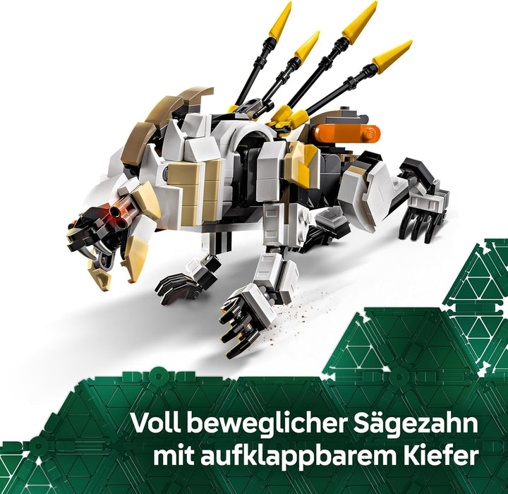 LEGO Horizon Adventures Aloy și Varl vs. Armoured Walker și Sawtooth, jucărie cu mașini monstru și minifigurine, set de colecție pentru fanii jocurilor video, băieți și fete de peste 9 ani 77037